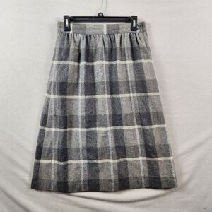 Vintage Women's Personal Petites Wool Blend Plaid Skirt Size 8
